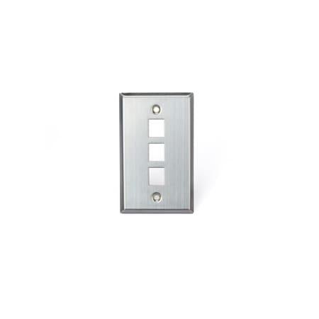 Leviton 3-Port Wallplate Unloaded, 1-Gang Use W/Snap-In Modules 43080-1S3